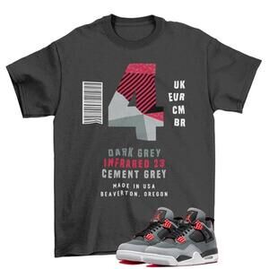 Box Label Infrared Shirt Grey To Match Air Jordan 4 Infrared 23